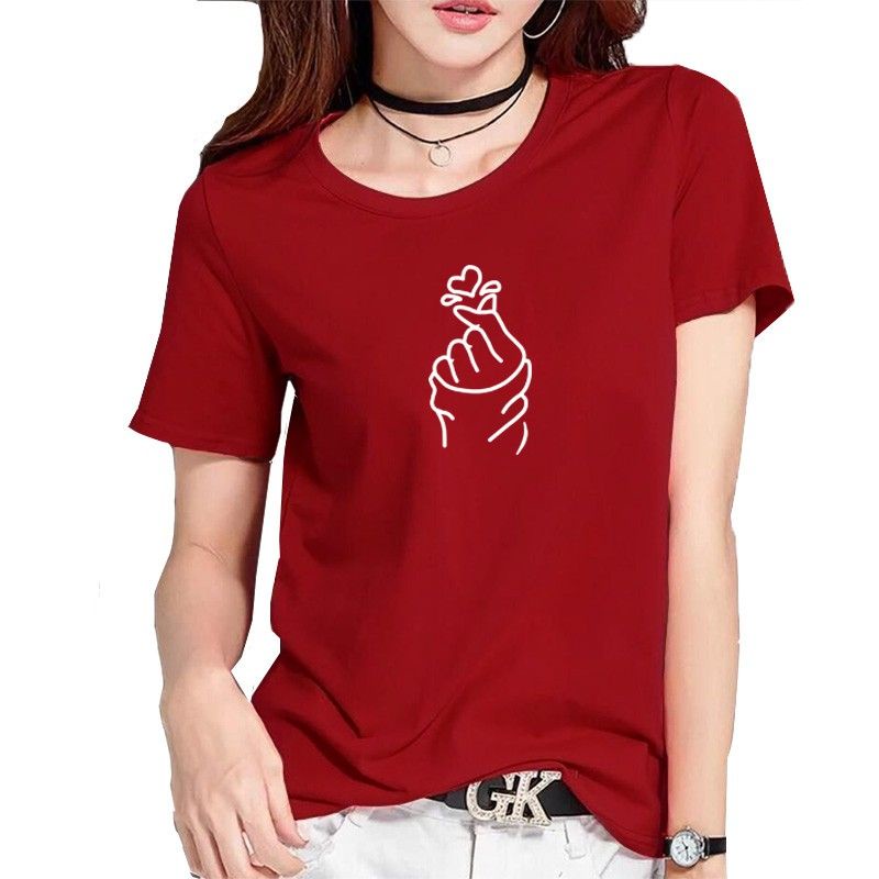 KAOS WANITA/ATASAN WANITA/LENGAN PENDEK/KAOS KEKINIAN/ATASAN KEKINIAN/SARANGHAE/LOVE/T-SHIRT/DISTRO/O-NECK