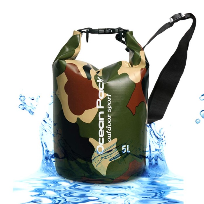 Promo Dry Bag 5L 10L 20L Ocean Pack Army Model / Camouflage