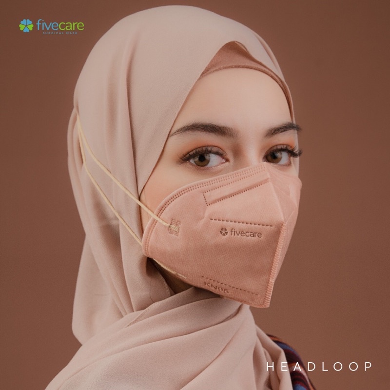 Fivecare KN95 6 ply Headloop masker// Fivecare KN95 copper// KN95 headloop mask
