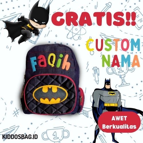 TAS KARAKTER ANAK SEKOLAH PAUD TK SD BOCIL PEREMPUAN LAKI-LAKI TAS CEWEK COWOK CUSTOM NAMA DAN WARNA