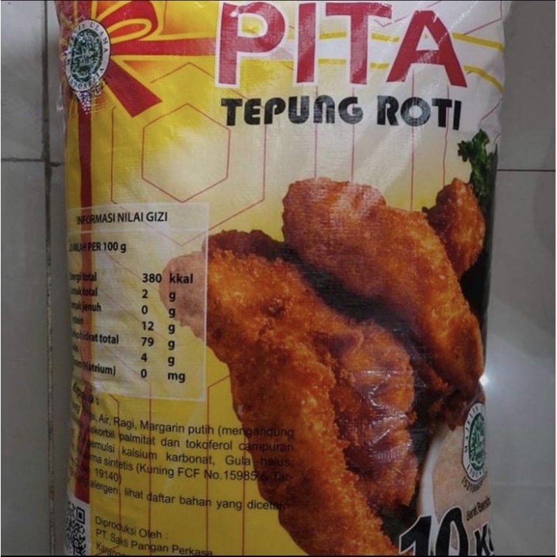 Tepung Roti Panir merk PITA Kuning MIX / PUTIH 1 Bal Ball Sak 10 kg / Tp Panko Kriukz Garing Breadcr