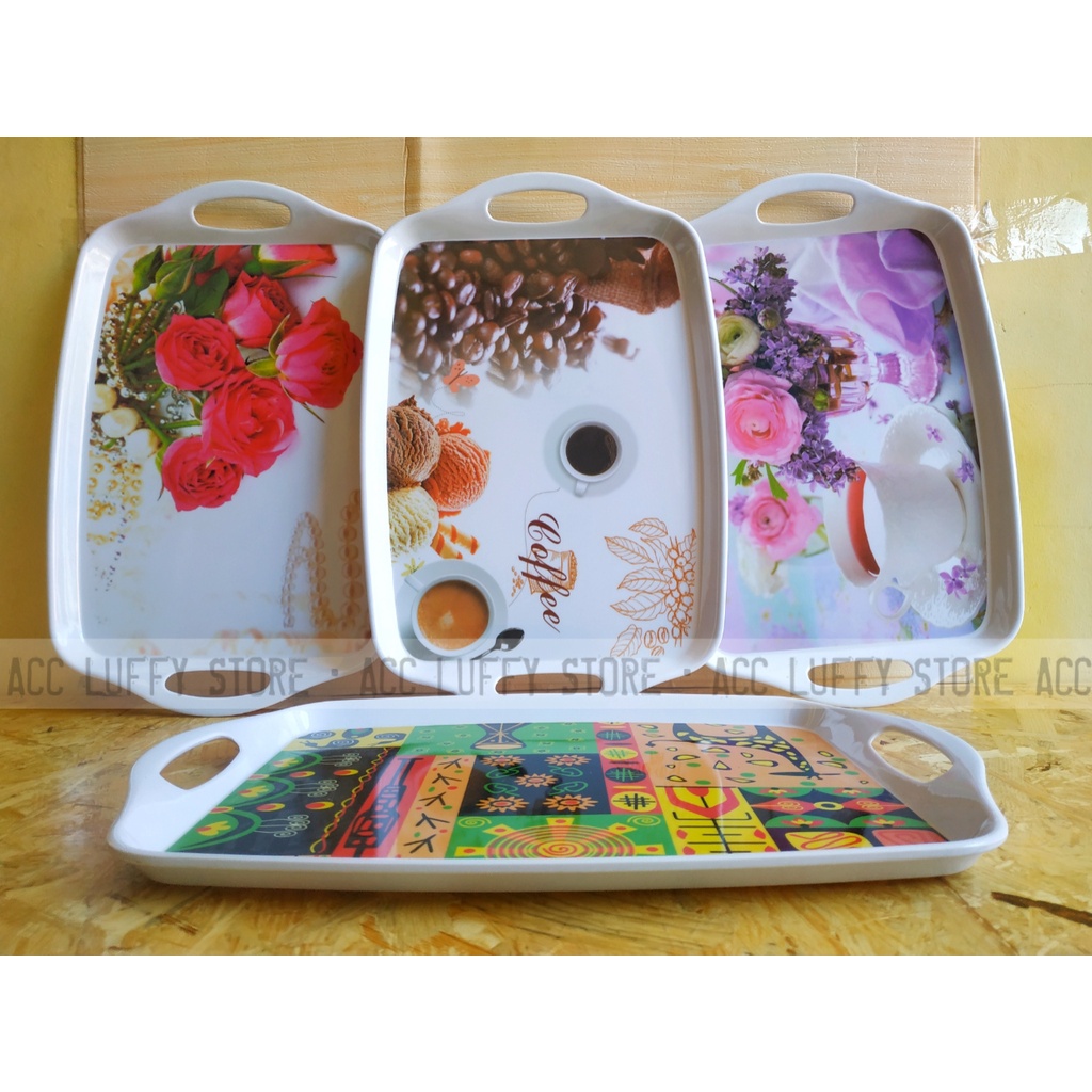 1Pcs Nampan Gagang Ukuran 26x40 Cm Melamin Ware Singa-Singi TA-73014S