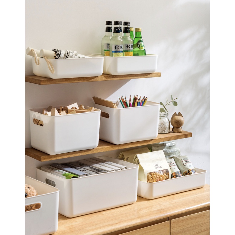 White Series Kotak Penyimpanan Serbaguna Murah Pakaian Dapur Kamar Mandi Kamar Tidur Organizer Storage Box Ukuran Lengkap