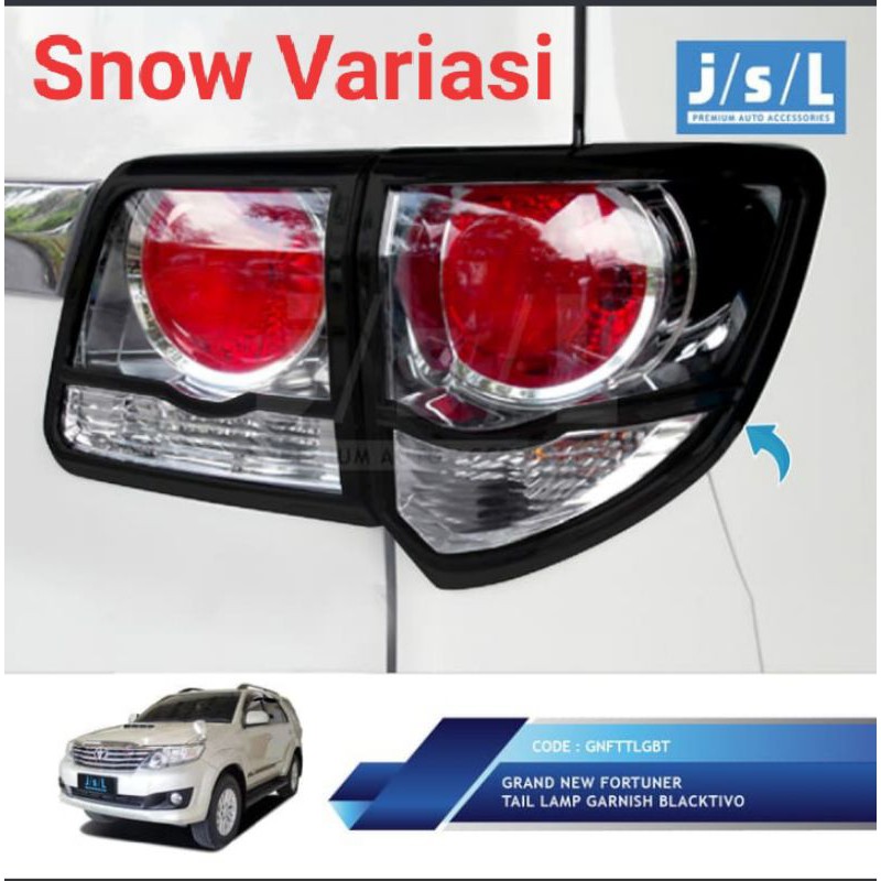 Toyota Fortuner 2014 2015 garnis lampu belakang tail lamp garnish blacktivo JSL