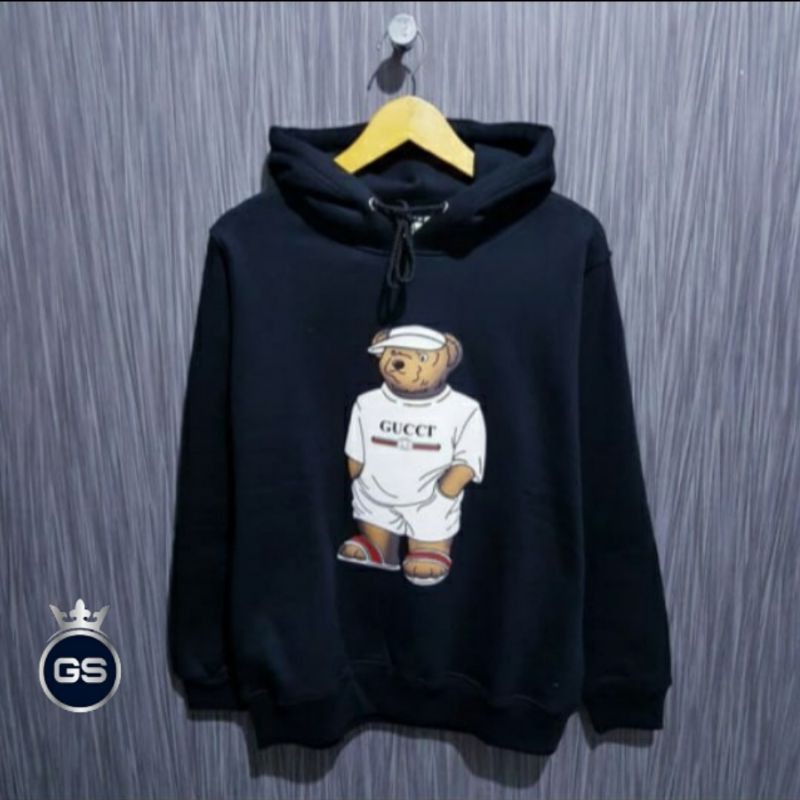 SWEATER HOODIE DISTRO PRIA WANITA GUCCI X BEAR FLEECE