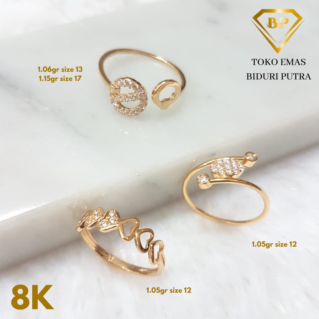 Cincin Solitaire Hati Love Emas Asli Kadar 8K/375 toko emas biduri putra - toko emas asli - perhiasan emas asli - cincin emas muda - Cincin emas murah - Cincin emas kadar 375 - Toko mas asli