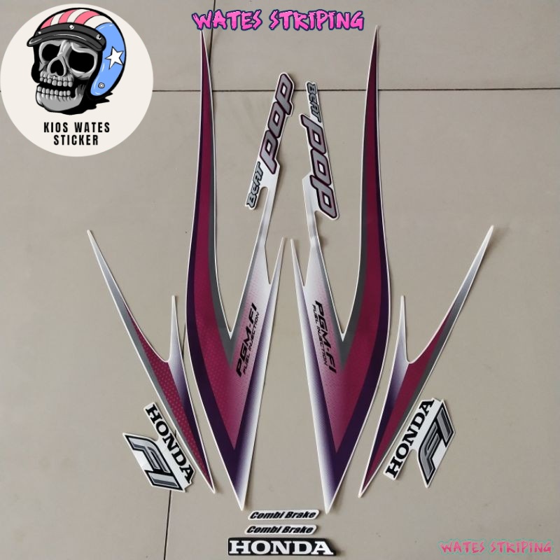 Striping Decal Polet Sticker honda beat pop 2014 2015 stiker list body putih motor standar kualitas 