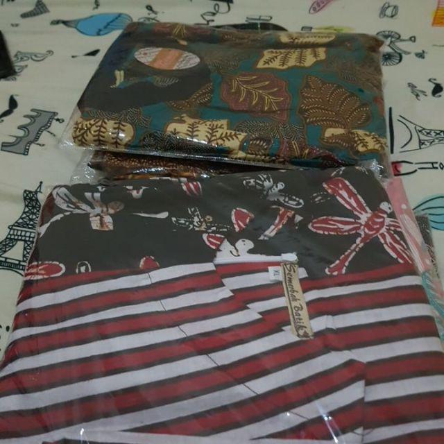 Tunik Capung Salur Batik Warna Midi Seragam Kantor Muslim Cantik Kekinian Casual Kerja Seragaman