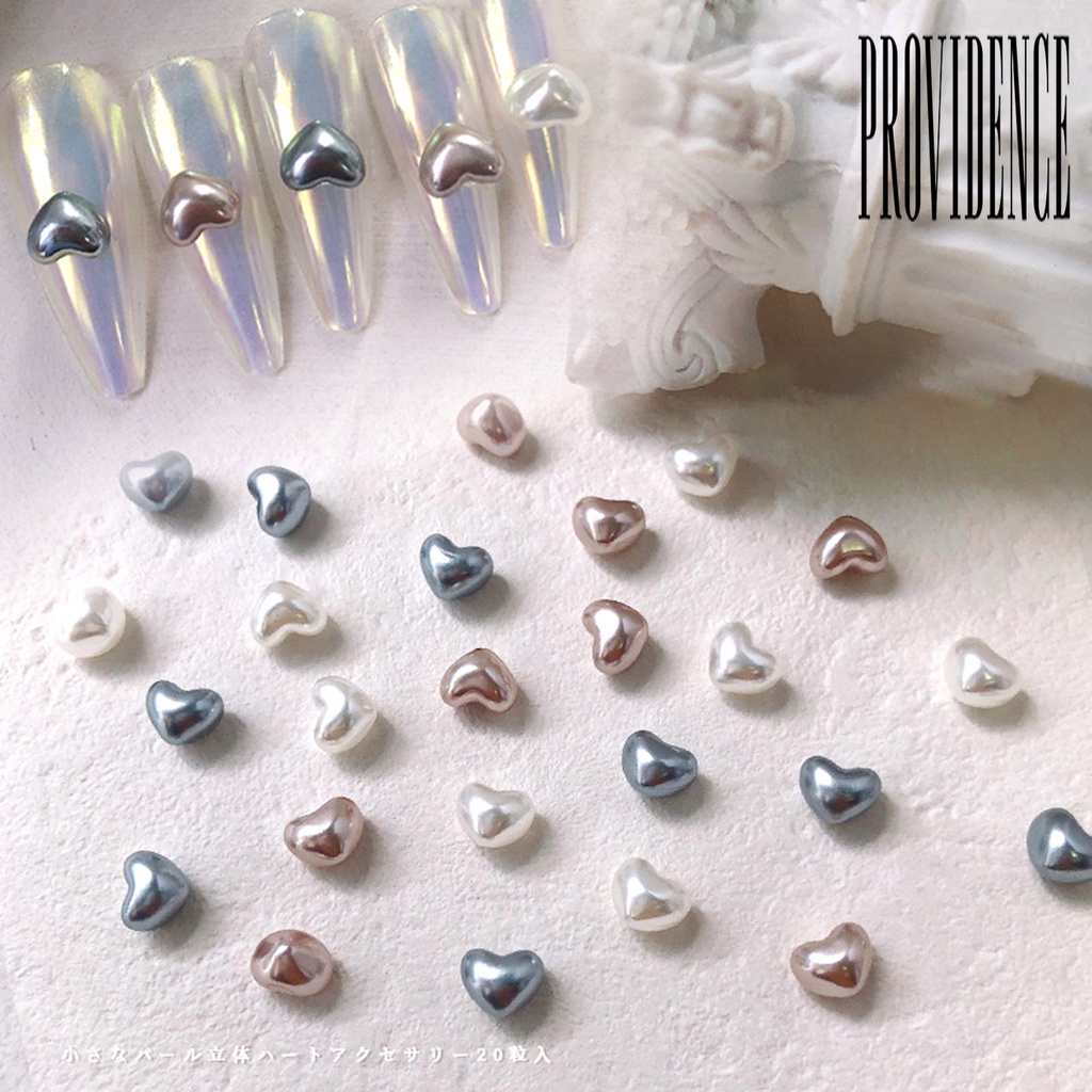 Providence 1 Kotak Mutiara Imitasi Bentuk Hati Untuk Dekorasi Nail Art DIY
