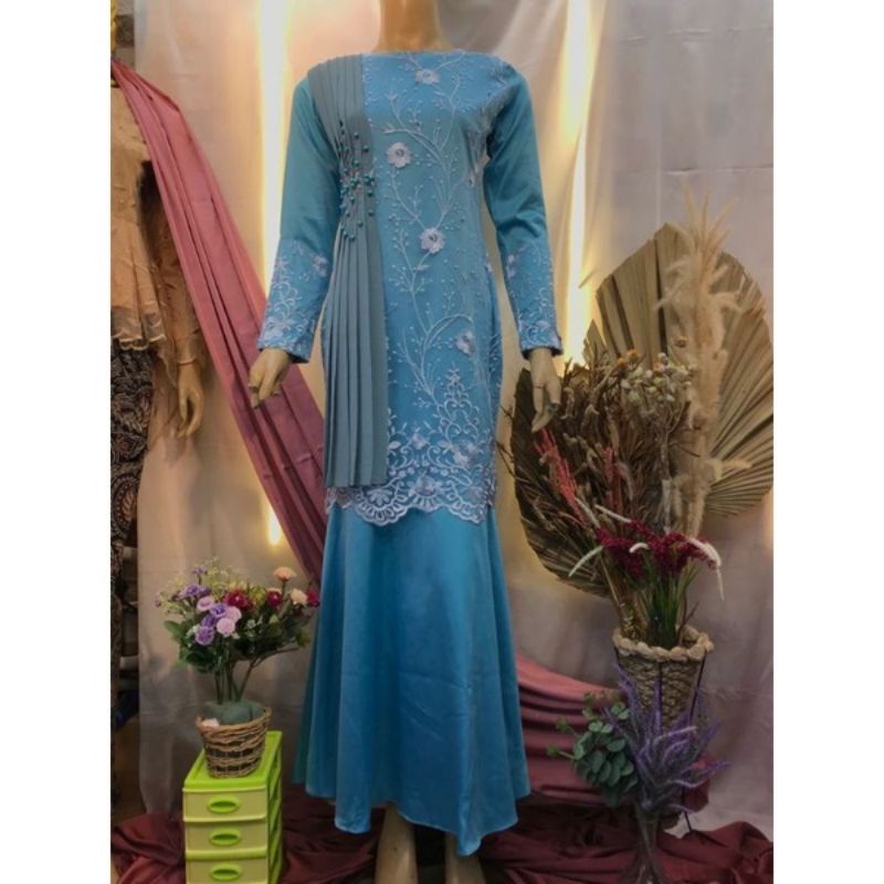 Gamis duyung selendang//gamis kondangan//gamis pesta//gamistulle mewah