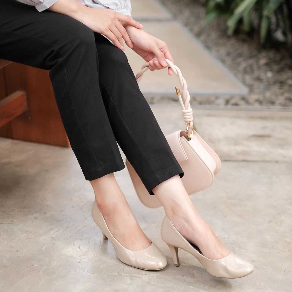 Celana Chinos Wanita Ankle Pants Slim Fit Bahan Katun Stretch