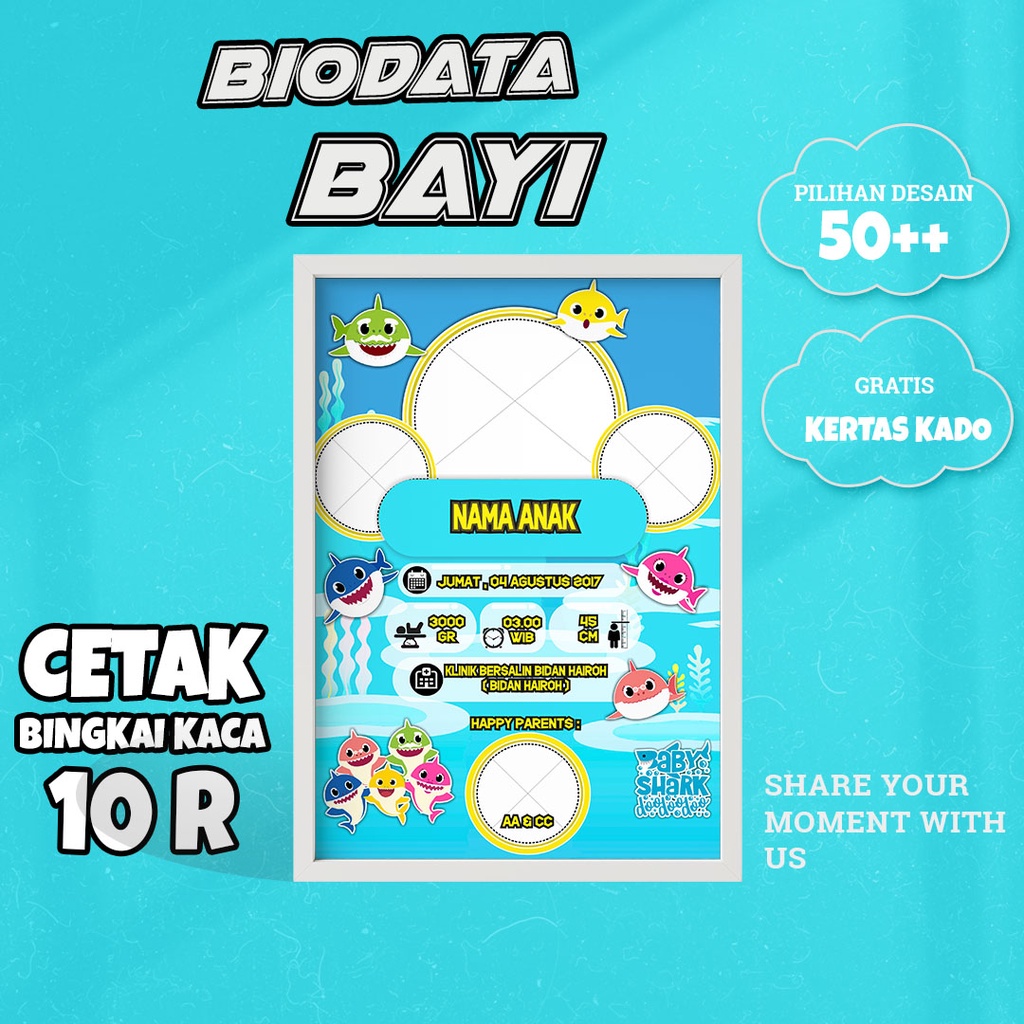 KADO BAYI | BIODATA BAYI CETAK BINGKAI KACA 1O R KEKINIAN SAMARINDA