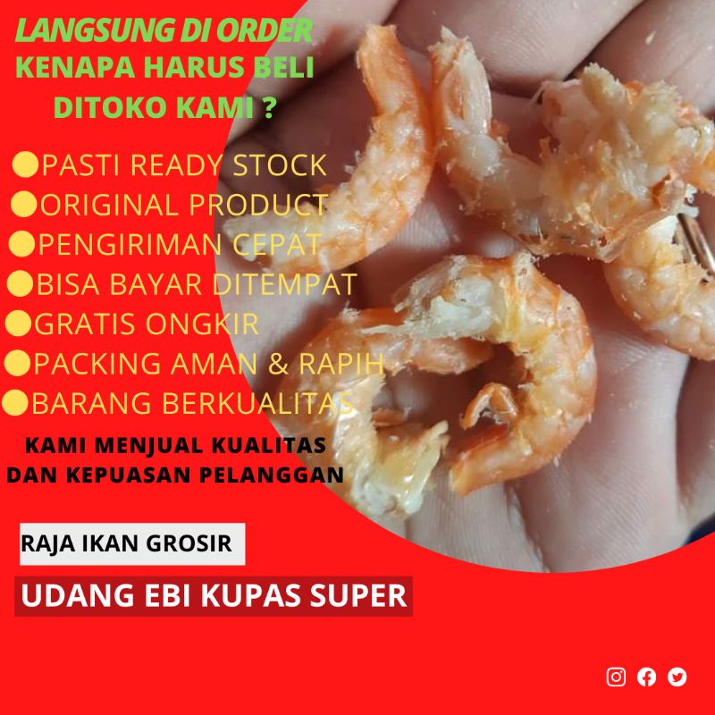 

UDANG EBI KUPAS 1KG SUPER TERJAMIN MURAH BAGUS