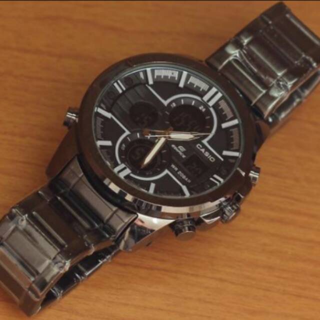 Jam tangan casio edifice double time black