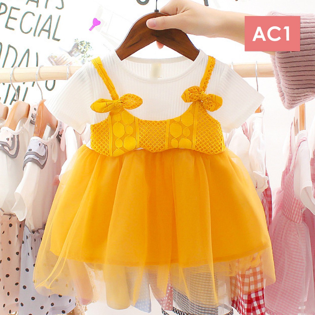 LAPAGO - Dress Gaun Anak Bayi Perempuan Import Motif Elegan Cantik Lucu 2021 usia 6 bulan - 3 tahun