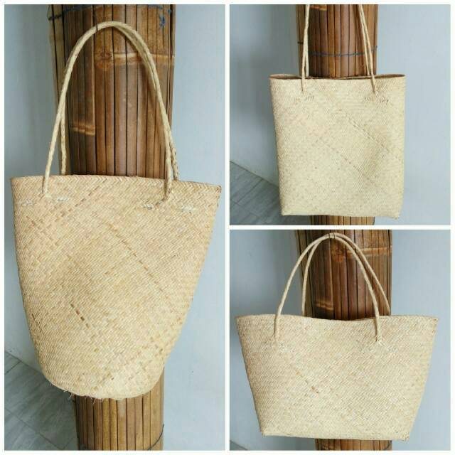 Tas rotan polos asli Kalimantan