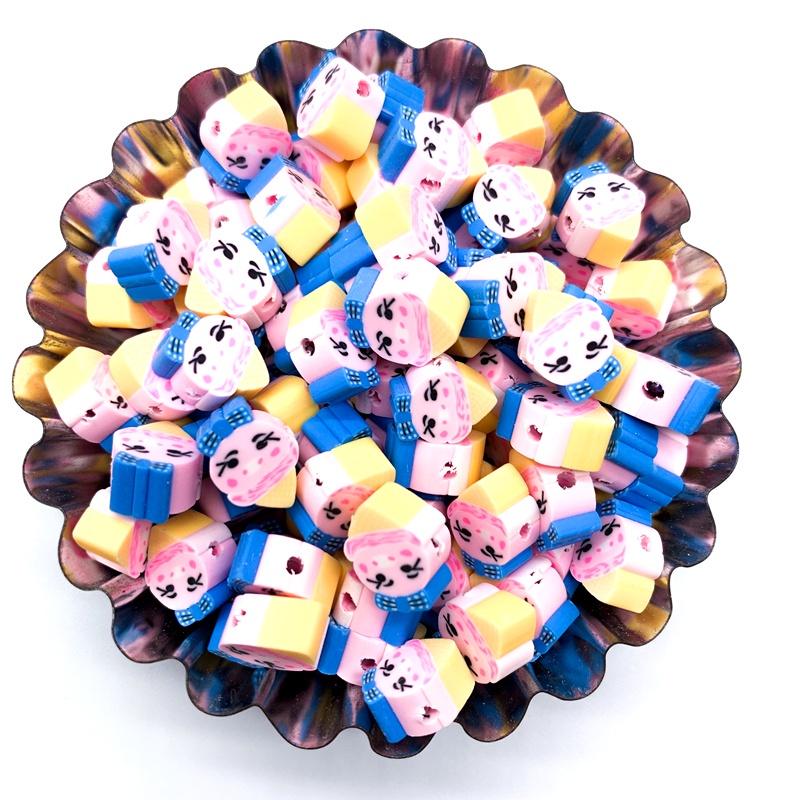 30pcs / lot Manik-Manik Polymer Clay Bentuk Es Krim 12mm Untuk Membuat Perhiasan DIY