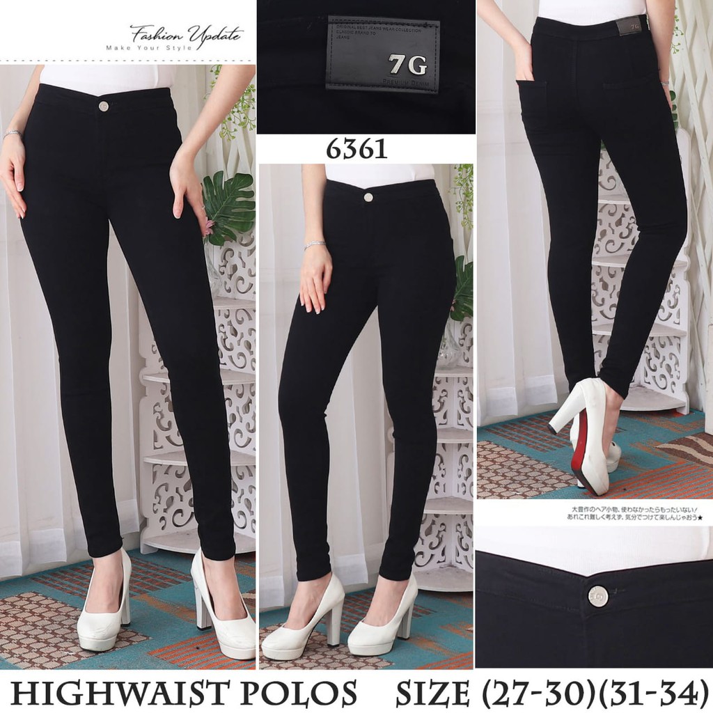 7C-G CELANA JEANS PREMIUM HIGHWAIST POLOS /PINGGANG TINGGI JEANS /STREACH /4 COLOUR /27 - 34