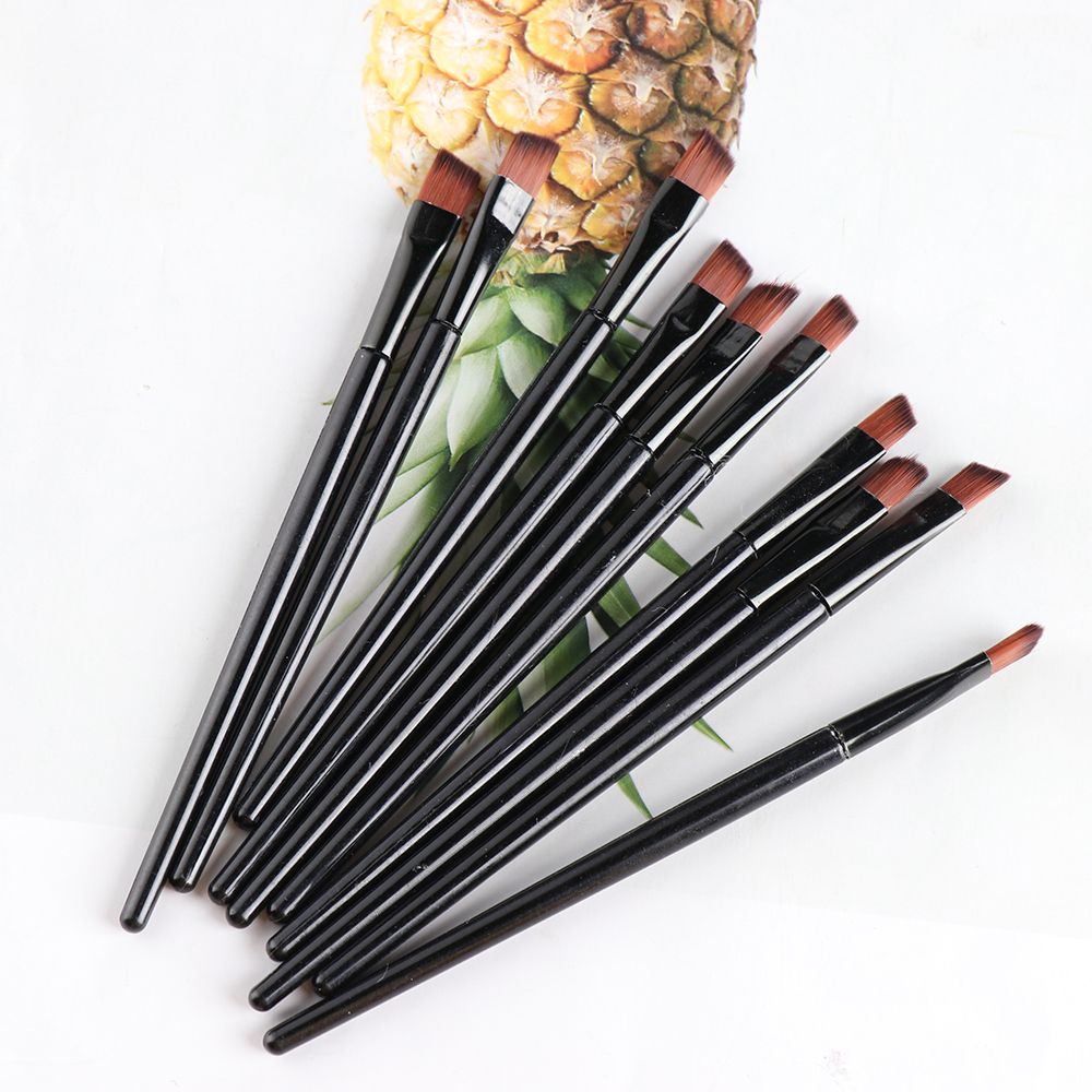 10pcs / Set Brush Alis / Eyeliner / Blending Profesional Untuk Makeup / Kosmetik Wanita