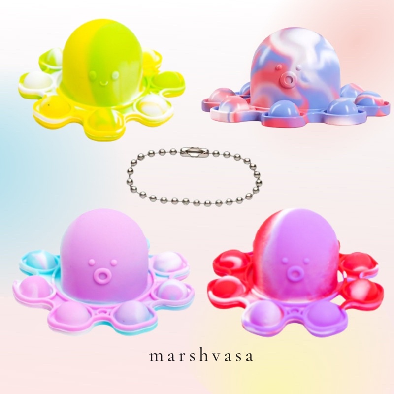 GANTUNGAN KUNCI POP IT JUMBO MINI ANAK ANAK BONEKA LUCU MURAH POPITS RAINBOW KOTAK FIDGET TOYS BOBA 