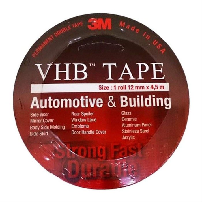 

Berkualitas 3M Vhb 4900 Doube Tape Automotive 12Mm X 4.5M Double Tape Mobil Motor Berkualitas