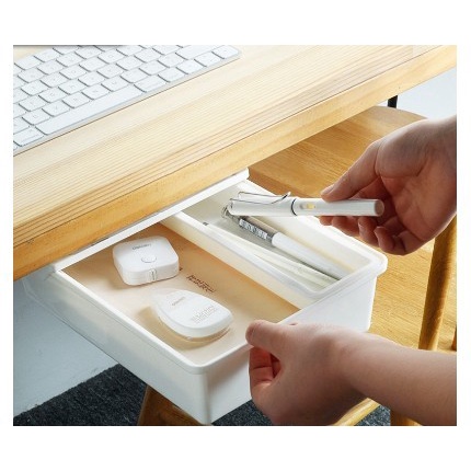 BAROKAH Under Table Desk Drawer Storage Box Orgenizer Laci Tempel Bawah Mej