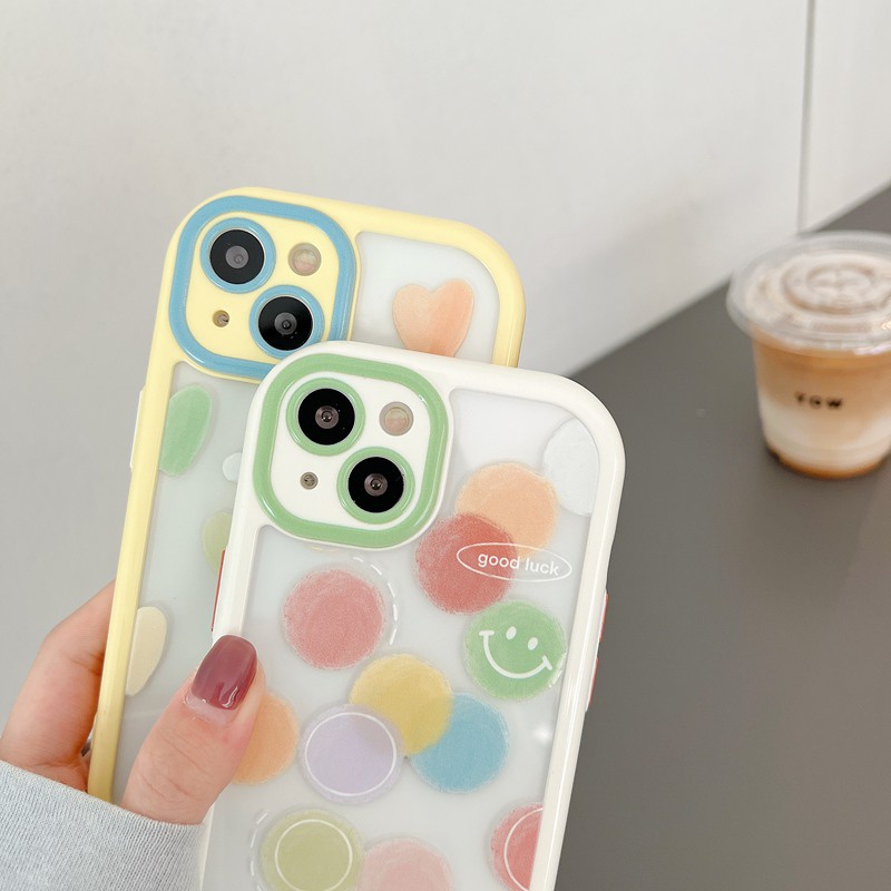 Soft Case Pelindung Kamera Motif Polkadot Untuk IPhone Xr Xs Max Ip 11 12 13 Pro Max