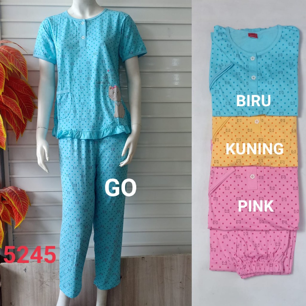 gof AMRO BABYDOLL CP Dewasa Setelan Baju Tidur Busui Celana Panjang Lengan Pendek Piyama