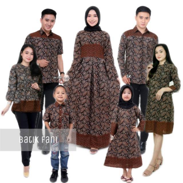 Batik Couple Keluarga Sania Ruffle Ori Ndoro Jowi Dnt Kate Garansi Termurah