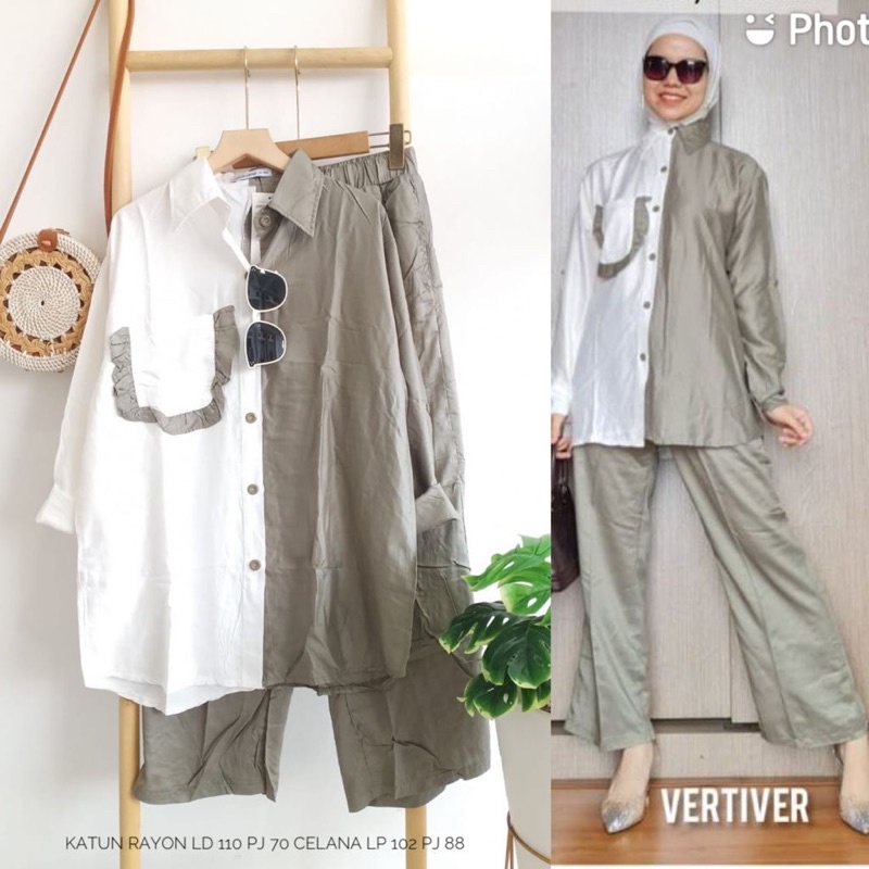 setelan celana katun rayon