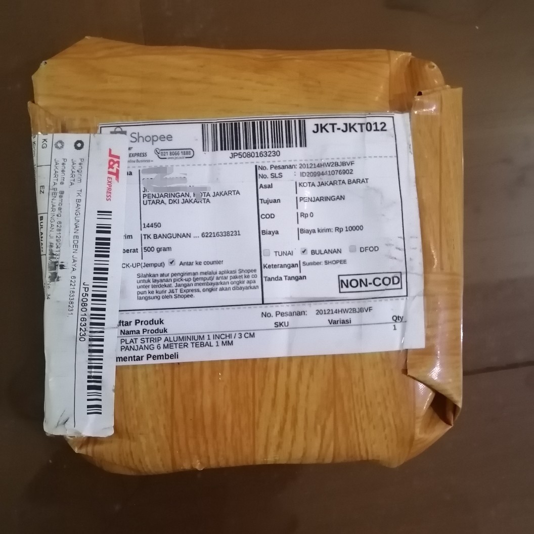 Plat Strip Aluminium 1 Inchi / 3 Cm Panjang 6 Meter Tebal 1 Mm