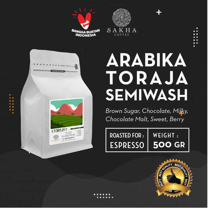 

Biji Kopi Arabika Toraja Sapan Roast For Espresso 500 Gr SAKHA COFFEE - ATOR500