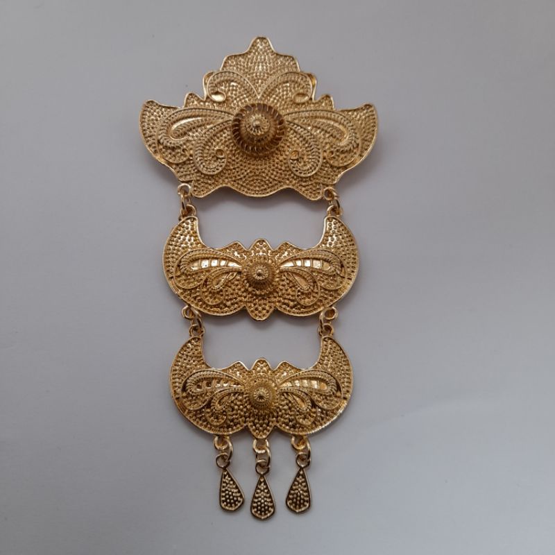 Broskutubaru/Bros 3 susun/ Bros kebaya/ Bros dada /pengantin/wisuda/Bros undangan mewah-A rose gold