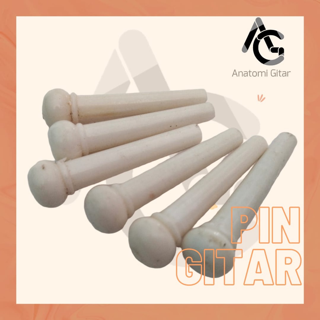 Pin gitar Pin Bridge Gitar Tail Piece Gitar Warna Putih