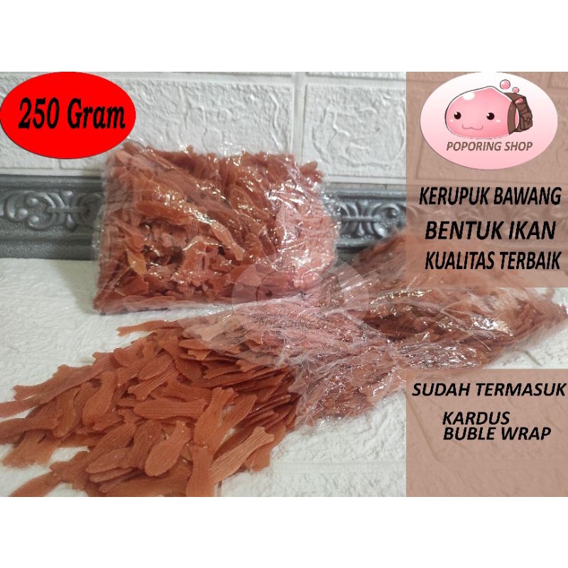 

Kerupuk Bentuk Ikan Merah Mentah Kerupuk ikan FUJI Rasa Gurih Renyah 250 Gram