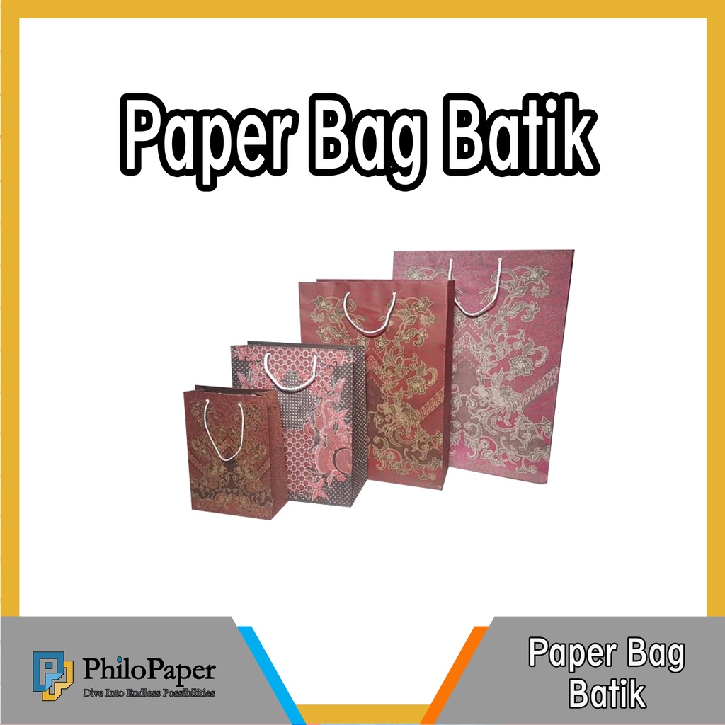 

ATK ~ Paper Bag Batik / Tas Kertas Motif Batik Coklat / Kecil Sedang Besar Jumbo