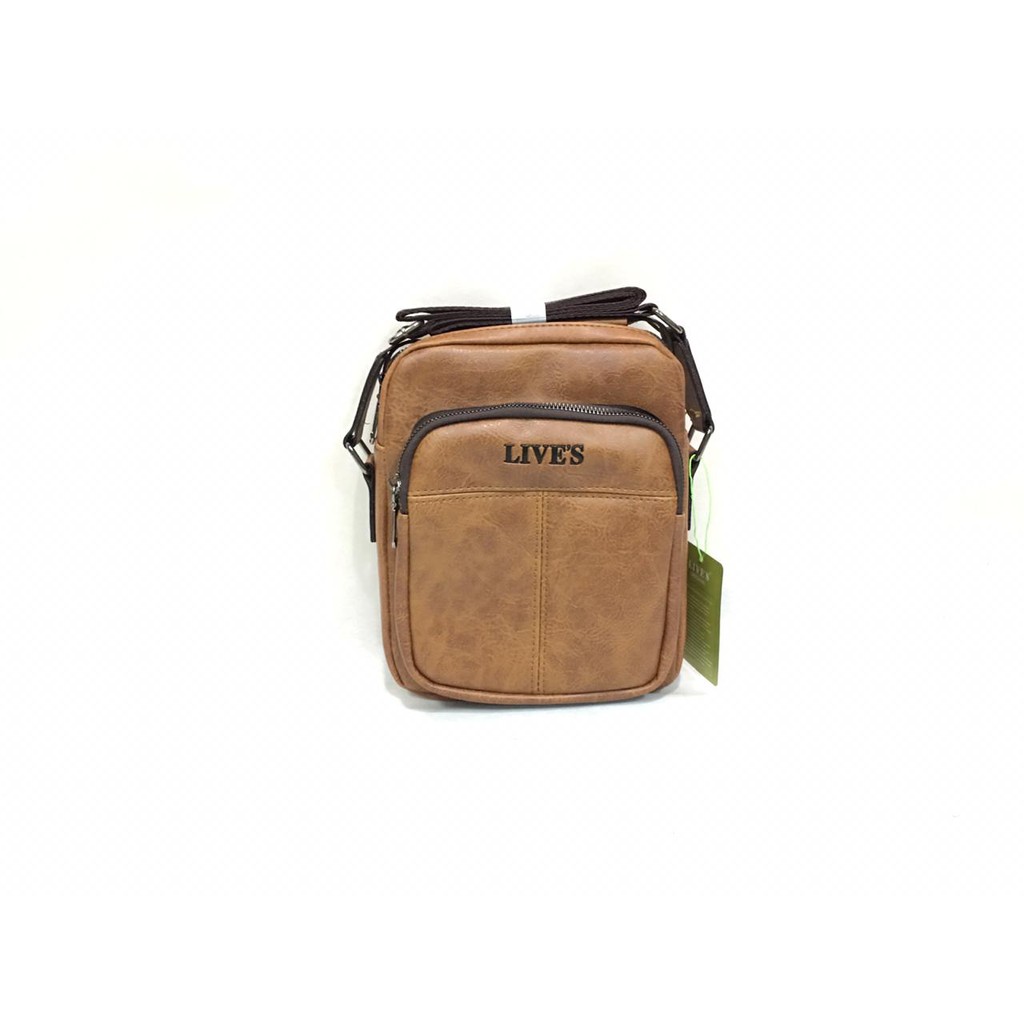 Tas Slempang Selempang Pria Laki Cowo Kulit Sling Travel Bag Impor Ori Asli PU Leather : 2 - 07