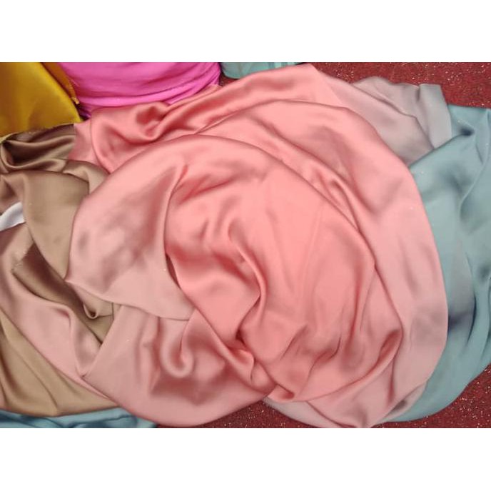 promo kain-bahan gaun/dress, blouse seta silk/satin silky semi sutra gradasi terbaru