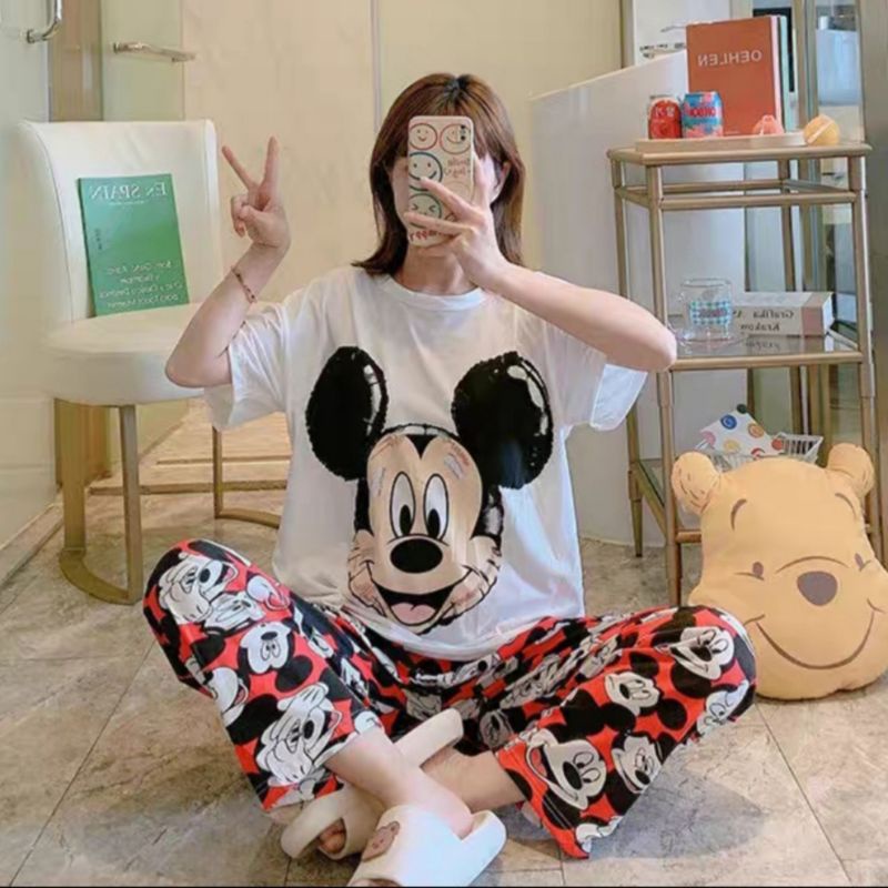 WM / piyama cp murah / piyama cp import / piyama import / piyama wanita / piyama cewek / piyama cp-Big mickey red