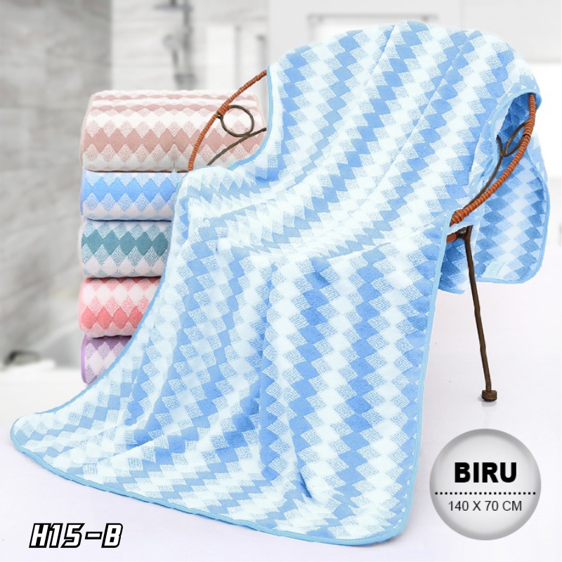 Handuk Mandi Dewasa Tebal Lembut Halus Bath Towel Sunny Handuk Ukuran 70 x 140 cm H15-B MOTIF ZIGZAG