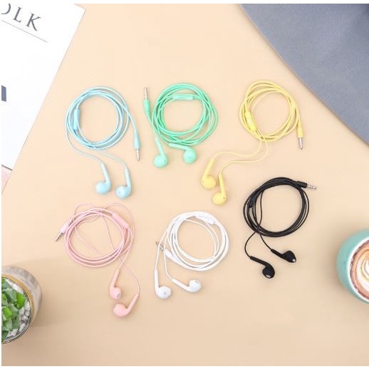 Headset / Handsfree U19 Macaron Hifi Extra Bass Mate Colorfull Earphone Jack 3.5mm With Mic