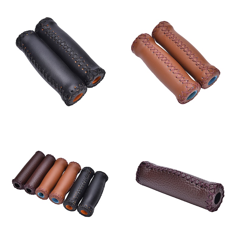 {LUCKID}Vintage Artificial Leather Cycling MTB Road Mountain Bike Handlebar Grip