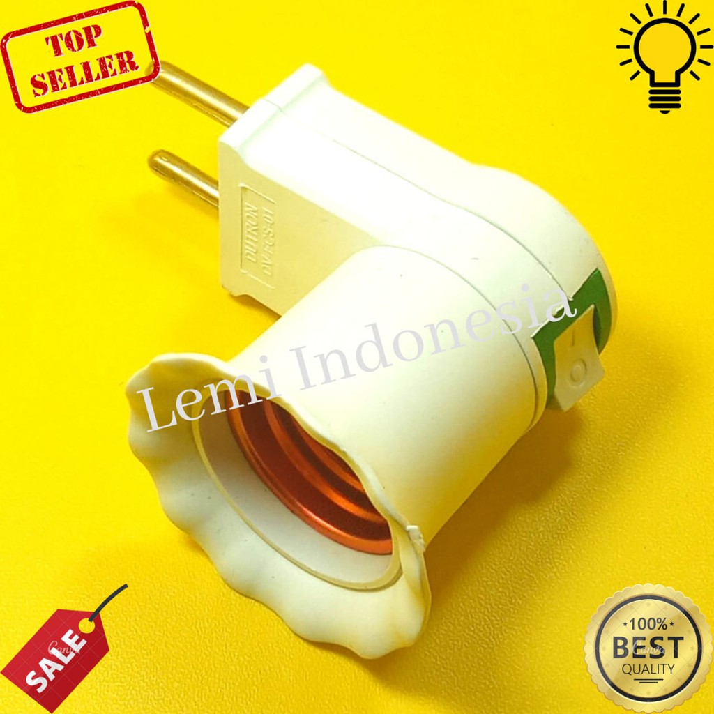 Fitting Colok + Switch / Rumah Lampu Tidur / Fitting Lampu Colok / Dinding