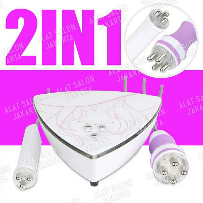 MESIN FACIAL 2 IN 1 RF SLIMMING PENGENCANGAN WAJAH ANTI KERUT RF MULTIPOLAR 2 HANDLE SETRIKA WAJAH