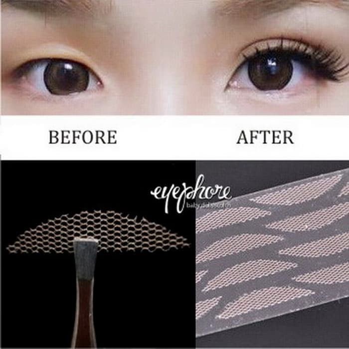 DESL isi 6 psg lace scot lipatan mata jaring stiker invicible double eyelid