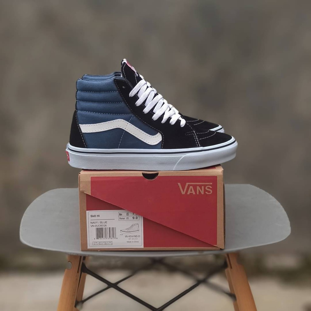 SEPATU VANS SK8 HIGH BLACK NAVY/BLUE 40-44