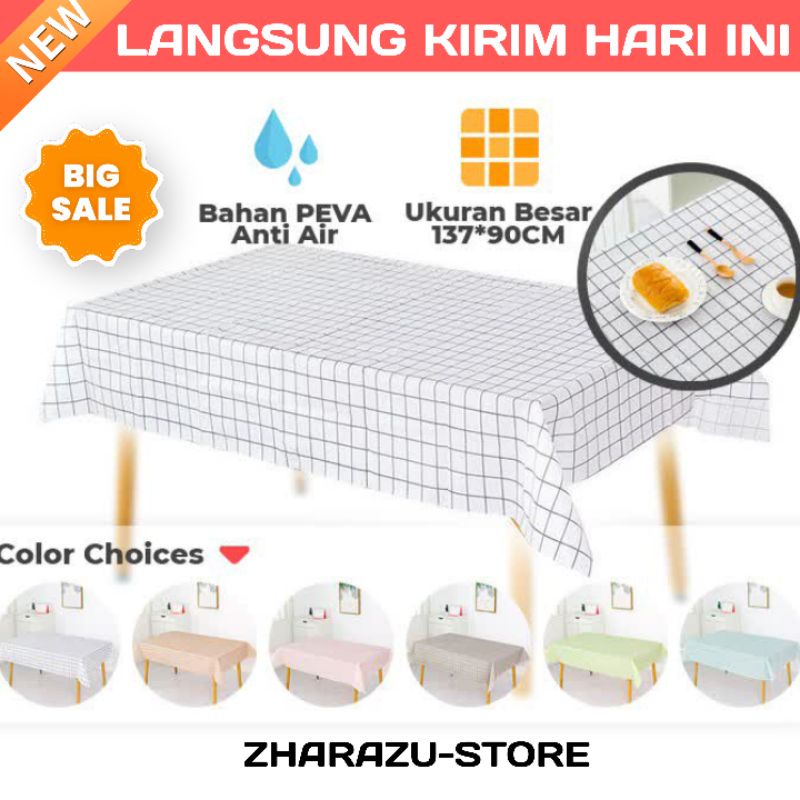 Taplak Meja Makan Waterproof Anti Air Cover Bahan Peva Dekorasi