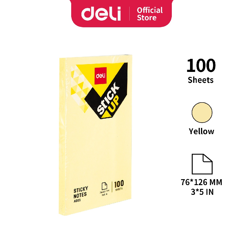 

DELI STICKY NOTE 3IN*5IN YELLOW EA00553