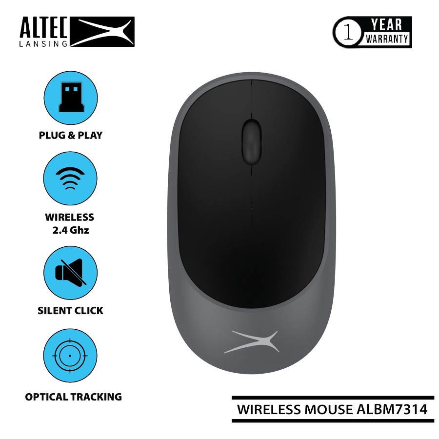 Mouse Wireless Altec Lansing ALBM-7314 Silent Grey | Altec ALBM7314