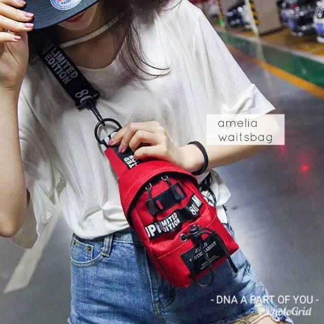 Promo Tas Waistbag AMELIA1203 / Tas Selempang Mini Kanvas